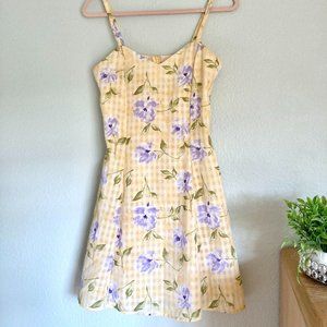 Vintage Yellow Floral Dress 🌸